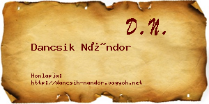 Dancsik Nándor névjegykártya