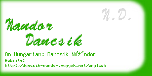 nandor dancsik business card